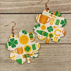 Faux Printed Leather Earrings